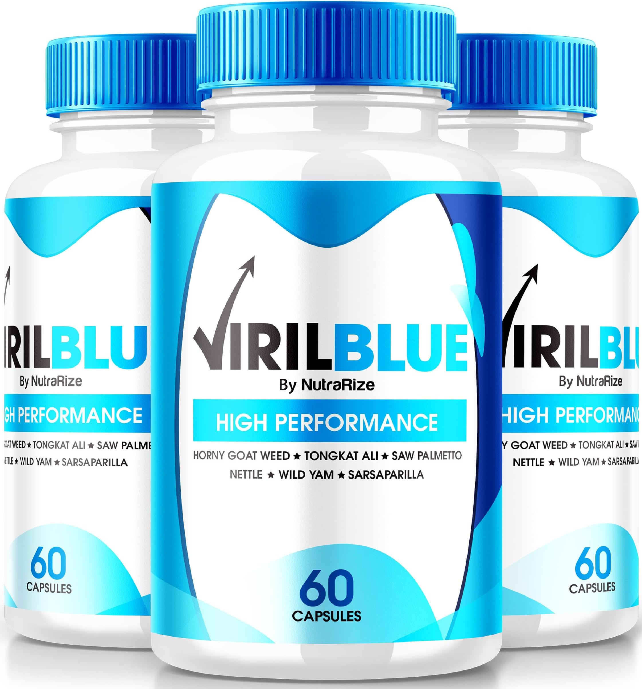 (3 Pack) VirilBlue Capsules for Men, Viril Blue Male Supplement, All-Natural Formula to Support Performance and Confidence, Premium Nutrition for Overall Health, Official Pills Review (180 Capsules)