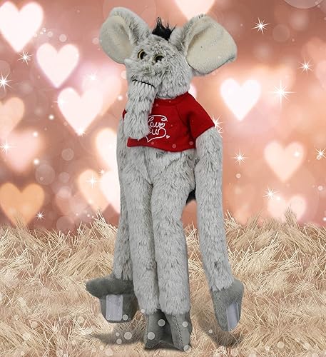 Miniatura 5 de DolliBu Elefante colgante de peluche con texto en inglés "I Love You", bonito animal de peluche con camisa roja y nombre, regalo personalizado para