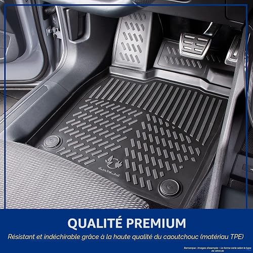 ELMASLINE Jeu de tapis en caoutchouc 3D et bac de coffre pour Dacia Sandero 3 (III) à partir de 2021 - 2