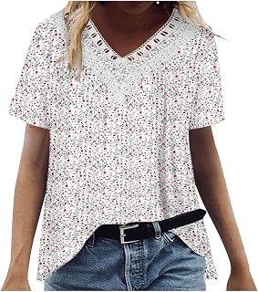 Womens Plus Size Summer Tops Summer Tops Casual Loose Tees Casual Vintage Printed Tees Short Sleeve Shirt Floral Printed Crewneck T Shirt Casual Loose Tunic