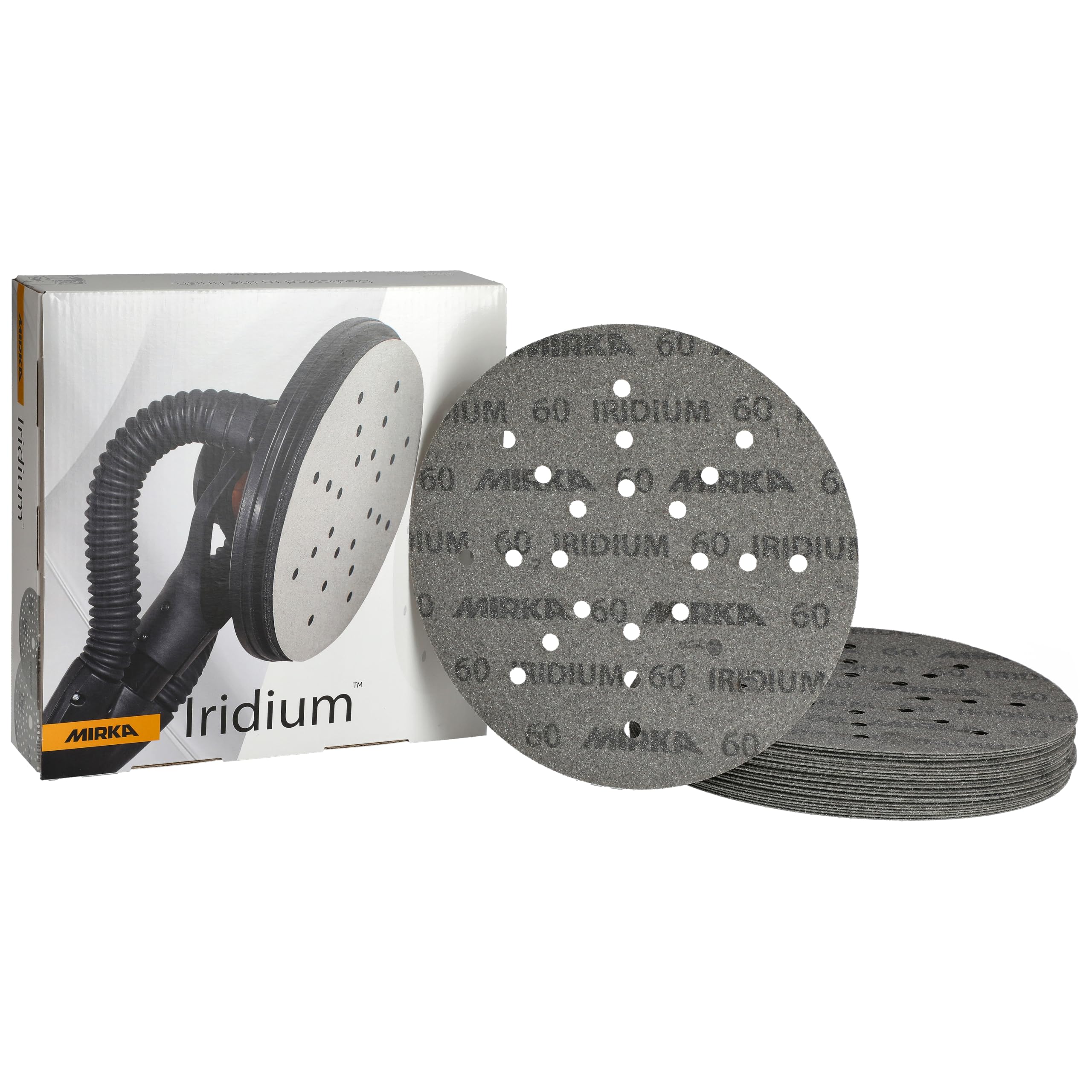 Mirka Iridium Sandpaper Ø 225mm Hook & Loop Grit 60 25 pcs