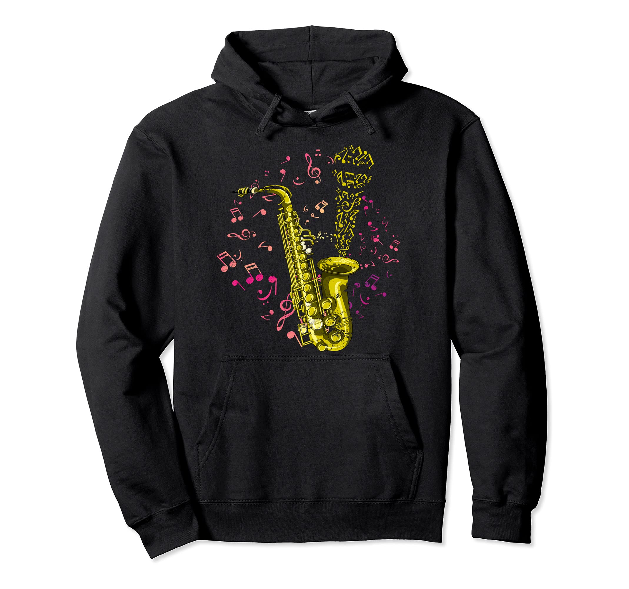 Saxophonist Jazz Musician Musical Instrument Saxophone Pullover Hoodie, Black