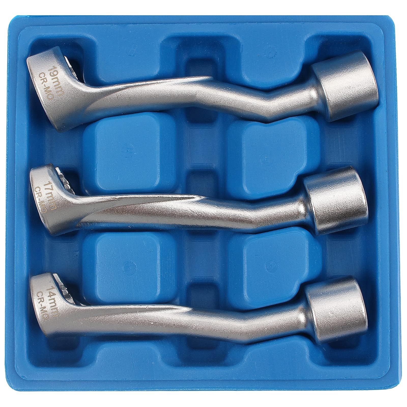 CCLIFE 3pcs Jeu de clé spéciale pour conduites d'injection diesel 1/2',Clé à tuyauter Matériau CR-MO 14/17/19mm, 6 pans ouvert