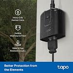 Tapo Outdoor Smart Dimmer Plug Wi-Fi, IP65 Plug-in Dimmer for Outdoor String Lights, Matter Compatible, Energy Monitoring, Works w/Apple Home, Alexa, Google Assistant, ETL Certified, P430M