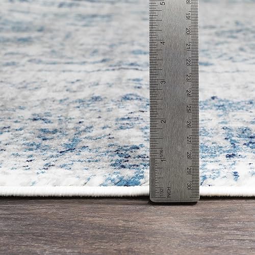 Miniatura 5 de Hauteloom Nelsonville - Alfombra persa para sala de estar, dormitorio, alfombra tradicional de medallón bohemio, color gris, blanco, 6 pies 7