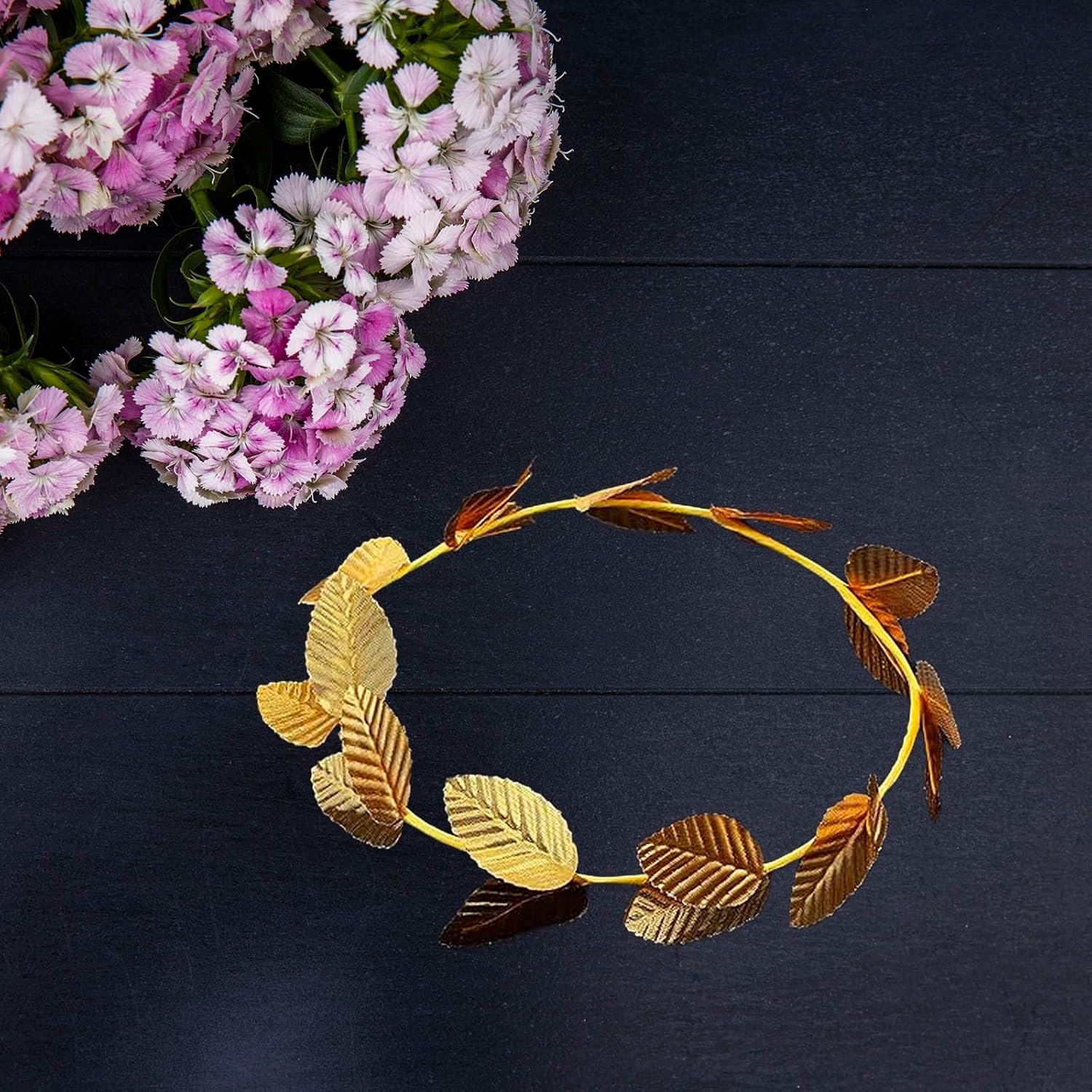 6 Pcs Gold Laurel Crown Wreath Greek Goddess Leaf Headpiece Circlet Leaves Tiara Toga Costume Accessories for Women men Greek Themed Party Decorations Wedding Brida Bridesmaid Hair Accessory