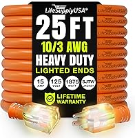 Vista 22 de Cable de extensión de 3 pies para interiores y exteriores 10/3 calibre Ultra resistente de 3 puntas SJTW, impermeable, cable de alimentación