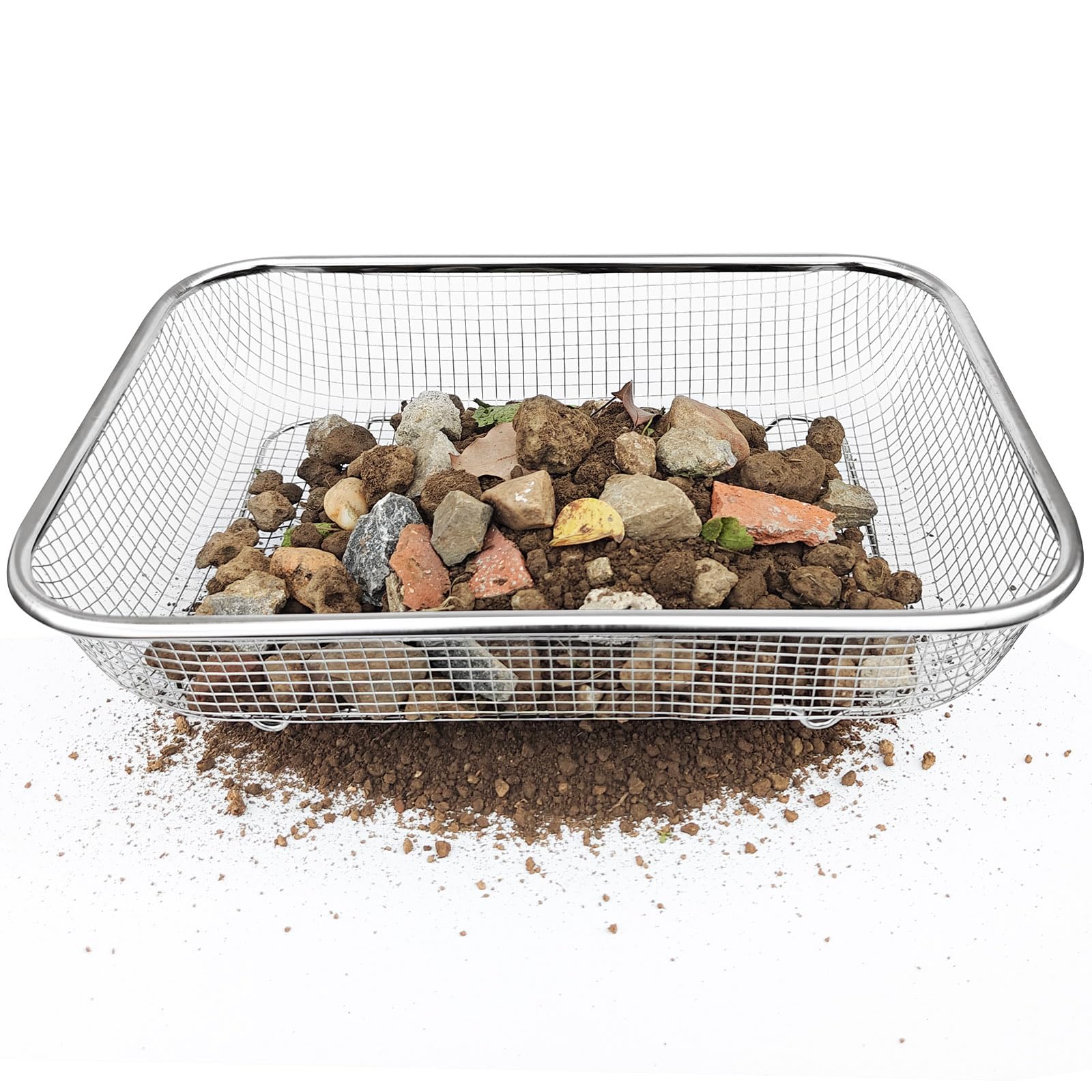 Gartensieb Edelstahl Erdsieb & Garten-Kompostsieb,Heavy Duty Gartensieb fr  Boden und Steine, Garten Rtsel perfekt fr Gartenarbeit, Ideales Sieb zum  Sieben und Filtern Kompost,Erde und Sand : Amazon.de: Garten