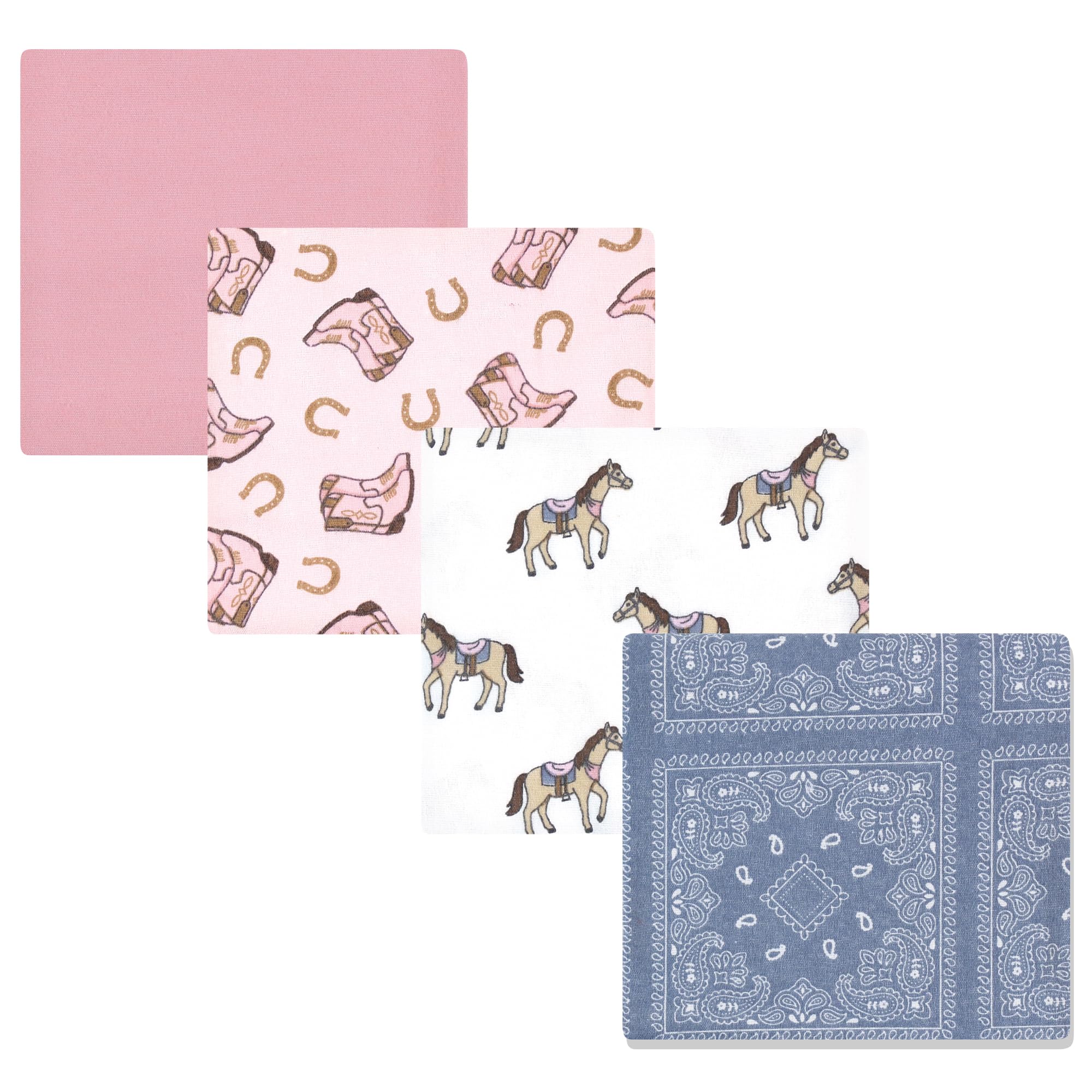 Luvable Friends Little Treasure Flannel Receiving Blankets 4pk