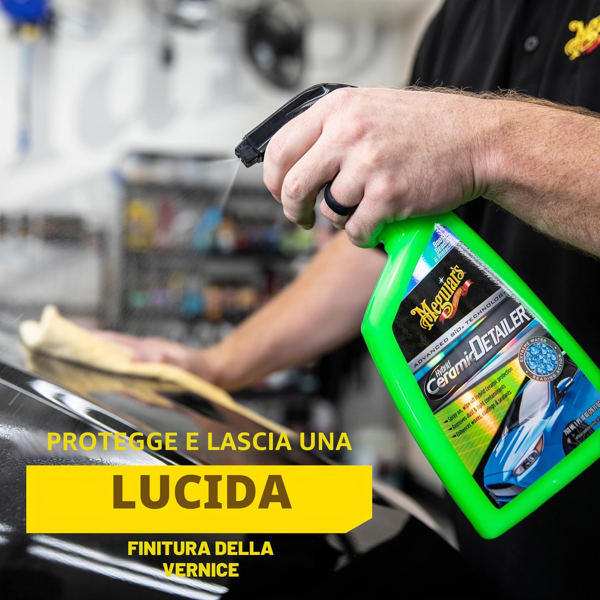 Meguiar's Hybrid Ceramic Detailer, Protezione in Ceramica Ibrida per Auto e Moto - Pulisce e Protegge, Migliora Cera, Rivestimenti e Sigillanti, 769 ml, G200526EU