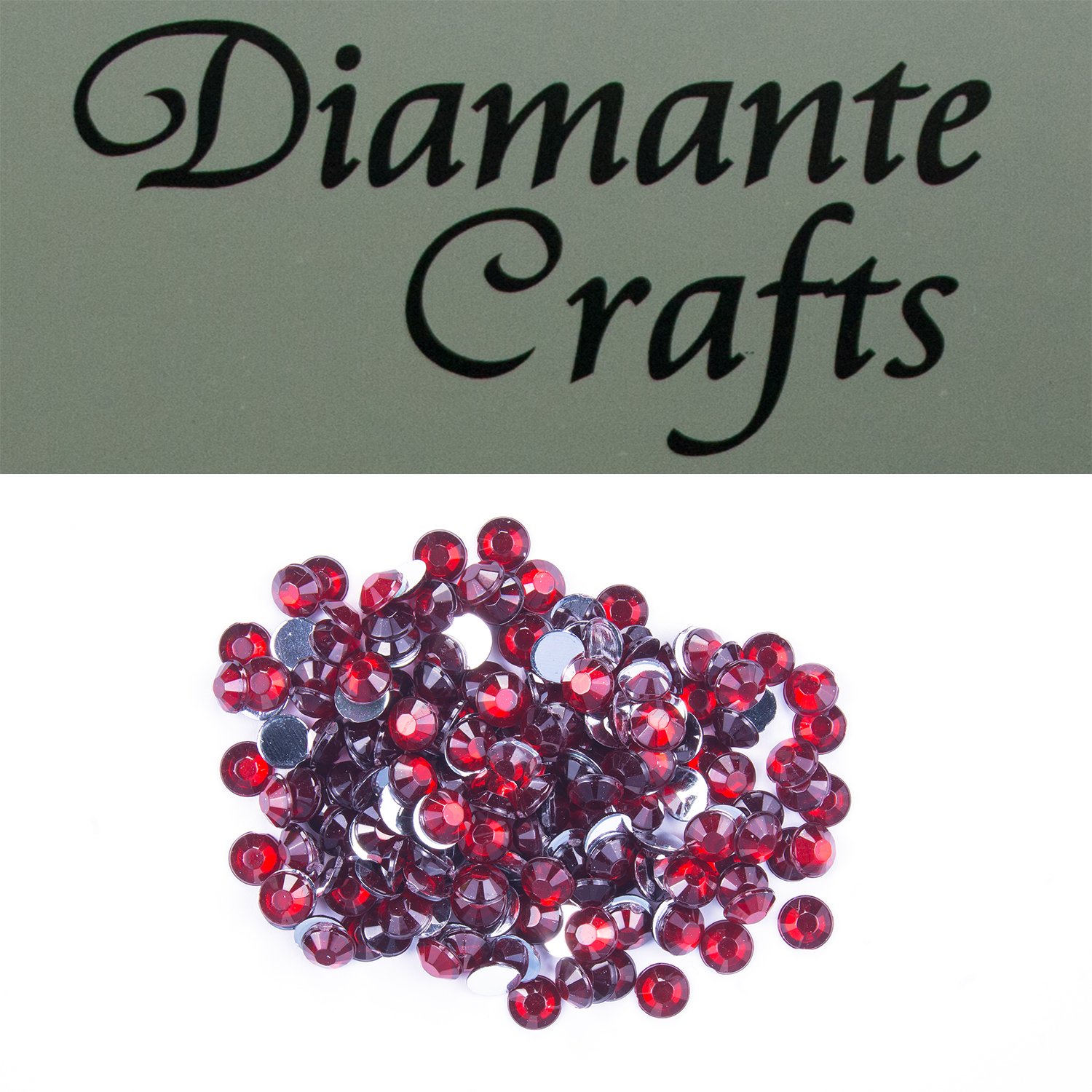 Diamante Crafts 200 x 6mm Burgundy Diamante Loose Round Flat Back Rhinestone Craft Gems created exclusively