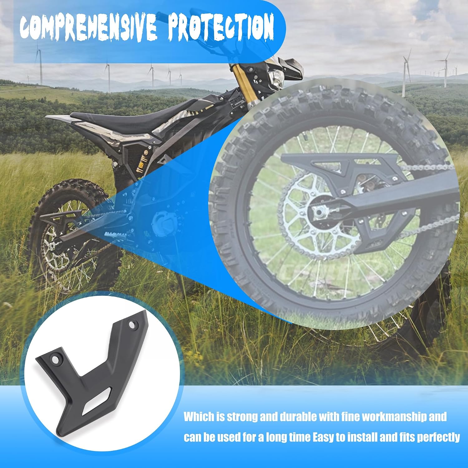 ABCERRS Lower Chain Guard Shield Cover Sprocket Shell Wheel Fender Mudguards Compatible with Sur Ron Surron Ultra Bee Electric Dirt Bike