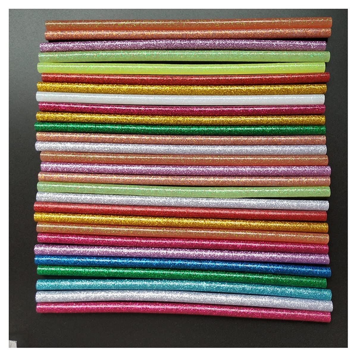 Kleje w sztyfcie 50 szt. kolorowych klejów na gorąco w sztyfcie, do pistoletu elektrycznego, klej naprawczy o mieszanej lepkości, 7 x 200 mm, topliwym