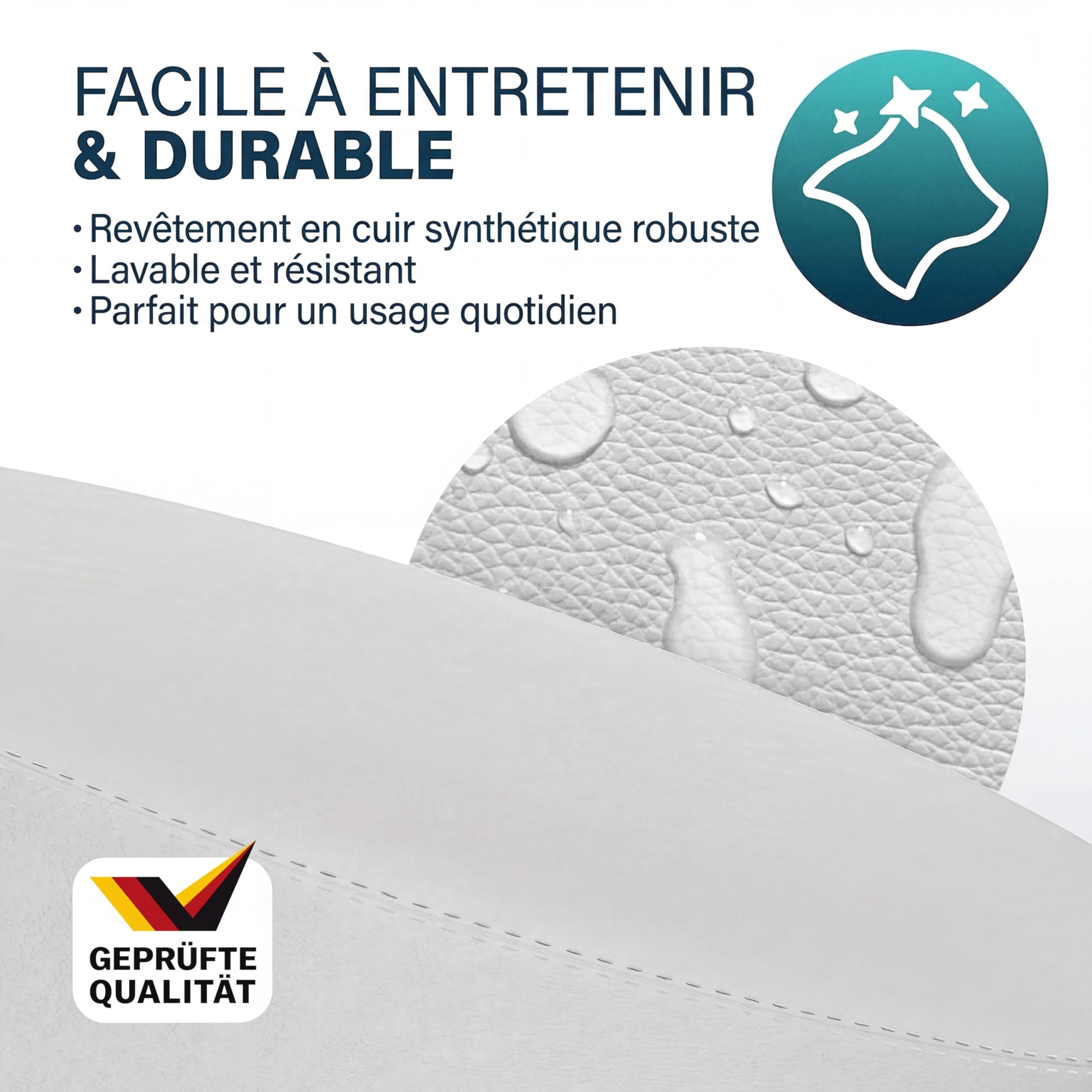 Casaria® Chaise Bureau Gaming Blanche Pivotante avec Dossier, Siège Similicuir Réglable sur roulettes pour Bureau Gaming Ou Fauteuil Salon Polyvalent Adulte Tabouret Coiffeuse
