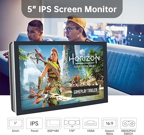 Miniatura 2 de HMTECH 5 '' Raspberry Pi pantalla táctil Monitor 800x480 HDMI con pantalla IPS pantalla LCD para Raspberry Pi 400432ZeroBB+, Banana Pi, Jetson Nano,
