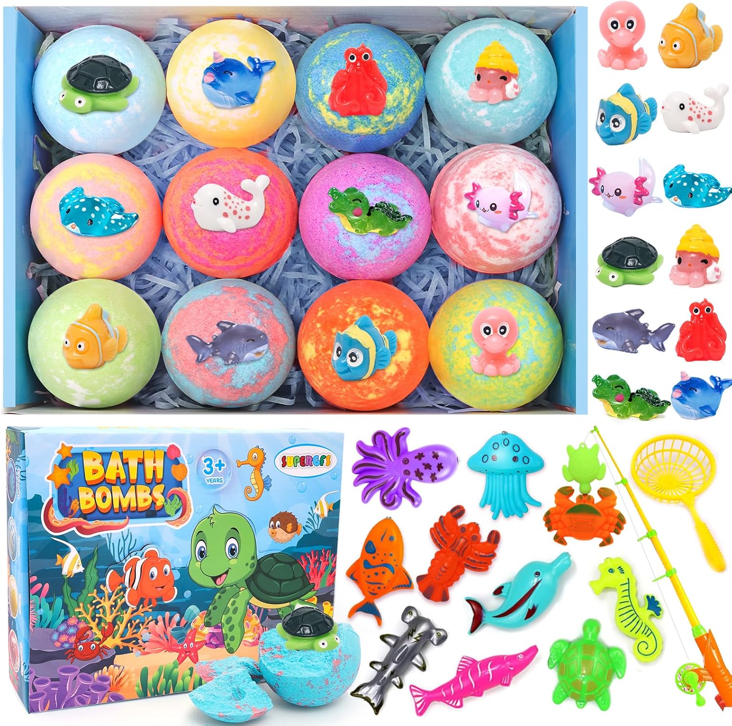 Bath Bombs for Kids with Surprise Inside Kids Bath Bombs Gift Set Natural Organic Bubble Bath