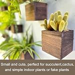 LaLaGreen Wood Planter Boxes for Plants (4x4 Inch, 8 Pack) Small Square Wall Planters for Indoor Plant, Window Hanging Flower Pot Wooden Box for Table Centerpiece Herb Balcony Home Garden Office Decor | Square Wall Mounted Planters for Indoor Plant,
