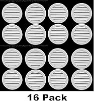 Vista 2 de Rejilla de rejilla de plástico redonda de 3 pulgadas Soffit para rejilla de ventilación de reptiles (16, blanco)