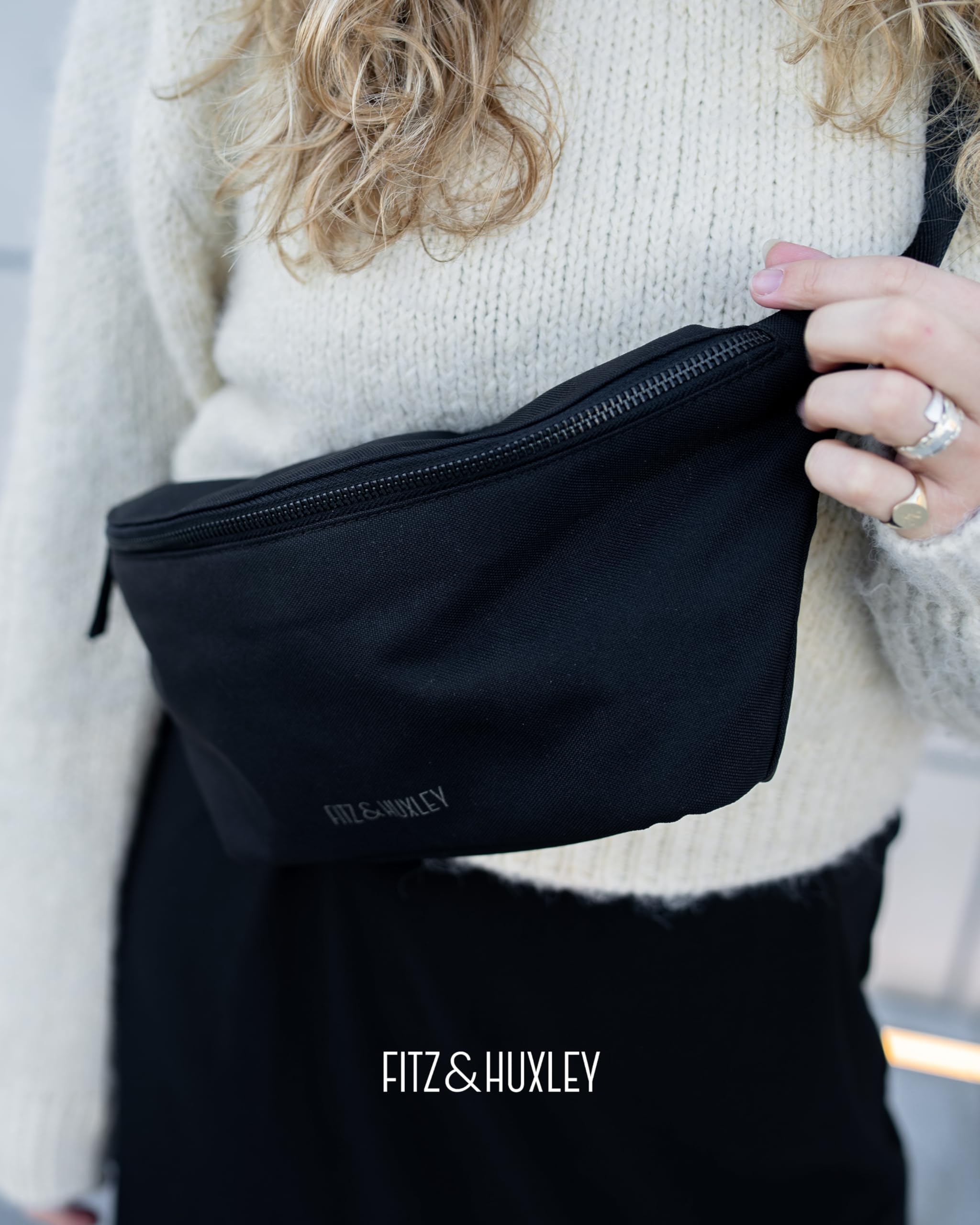 Fitz & Huxley Crossbody Bag Ocean [INKL. ANTIDIEBSTAHL-Fach] - Crossbag Groß für Herren & Damen - Wasserabweisende Umhängetasche aus Ocean Plastic - Bodybag Klein - Crossover Tasche & Gürteltasche