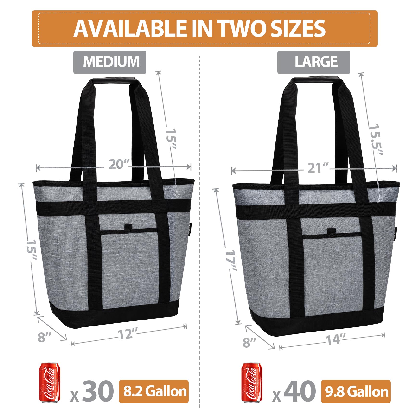 Sac isotherme réutilisable pour aliments chauds/froids, sac de livraison de nourriture thermique pour la plage, les voyages, les pique-niques