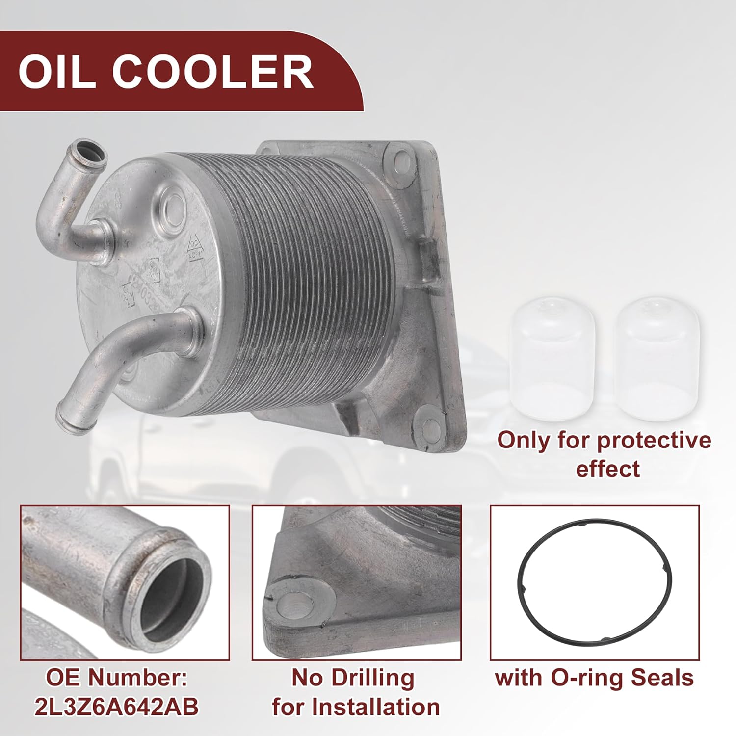 Engine Oil Cooler for Nissan Rogue No.7200756 | Transmission Oil Cooler Silver Tone with O-rings Seal Aluminum Alloy 1 Pc for Nissan Sentra