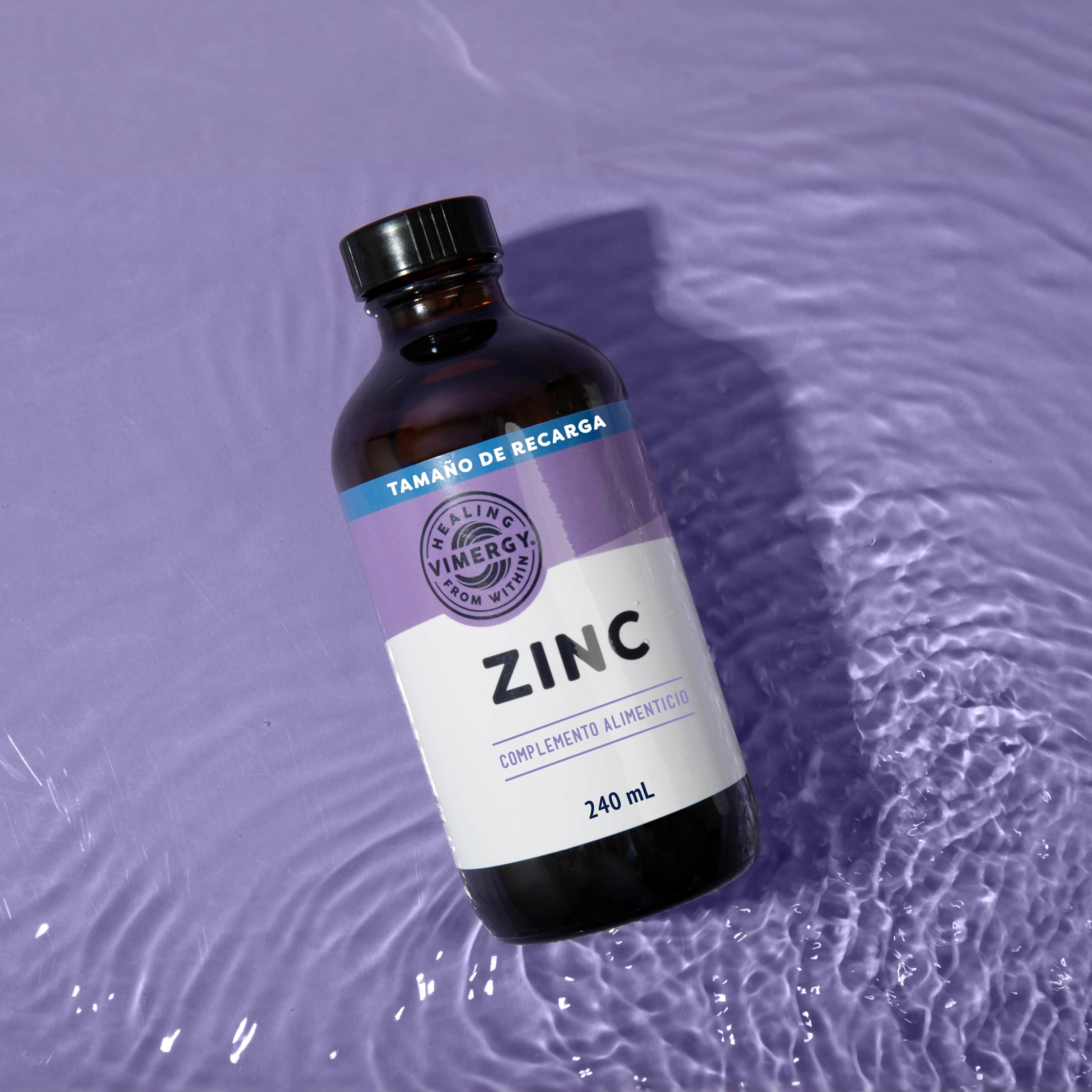 Vimergy Zinc – 240 ml, 120 Dosis – Suplemento de Zinc Líquido – Refuerza Sistema Inmunológico, Metabolismo y Huesos – Antioxidante - Sin OMG, Azúcar Refinado ni Gluten – Apta para Keto y Paleo