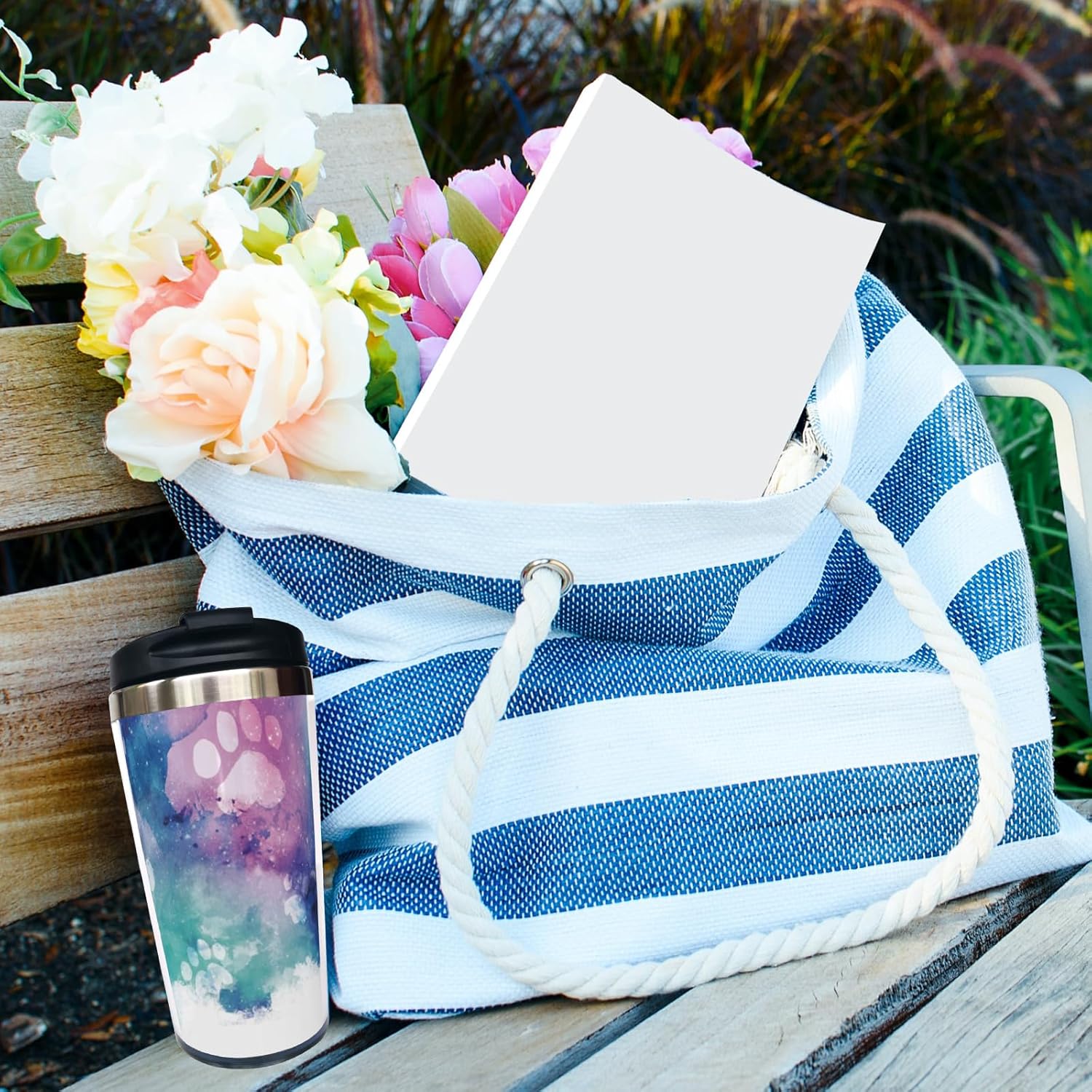 Watercolor Dog Paw Print Travel Coffee Mug 13 Oz, Stainless Steel Insulated Tumbler Cup with Lid for Dog Lovers, Perfect Anniversary, Birthday, Christmas Gift for Men, Women, Bestie, Friend - Image 7