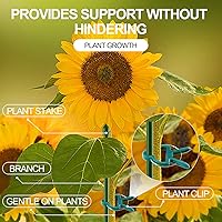 Vista 6 de 30 clips grandes de soporte para plantas de 1-3/4 pulgadas, flores y vides, clips de soporte para plantas de tomate de jardín para apoyar tallos