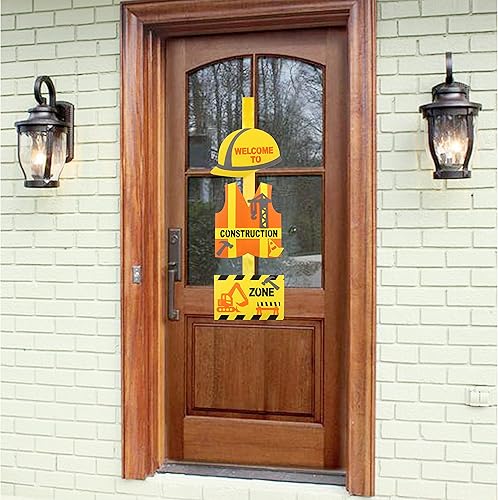 Miniatura 3 de Letrero de puerta de fiesta de construcción, guirnalda de camión volquete, decoración de pared, suministros de fiesta de cumpleaños, zona de