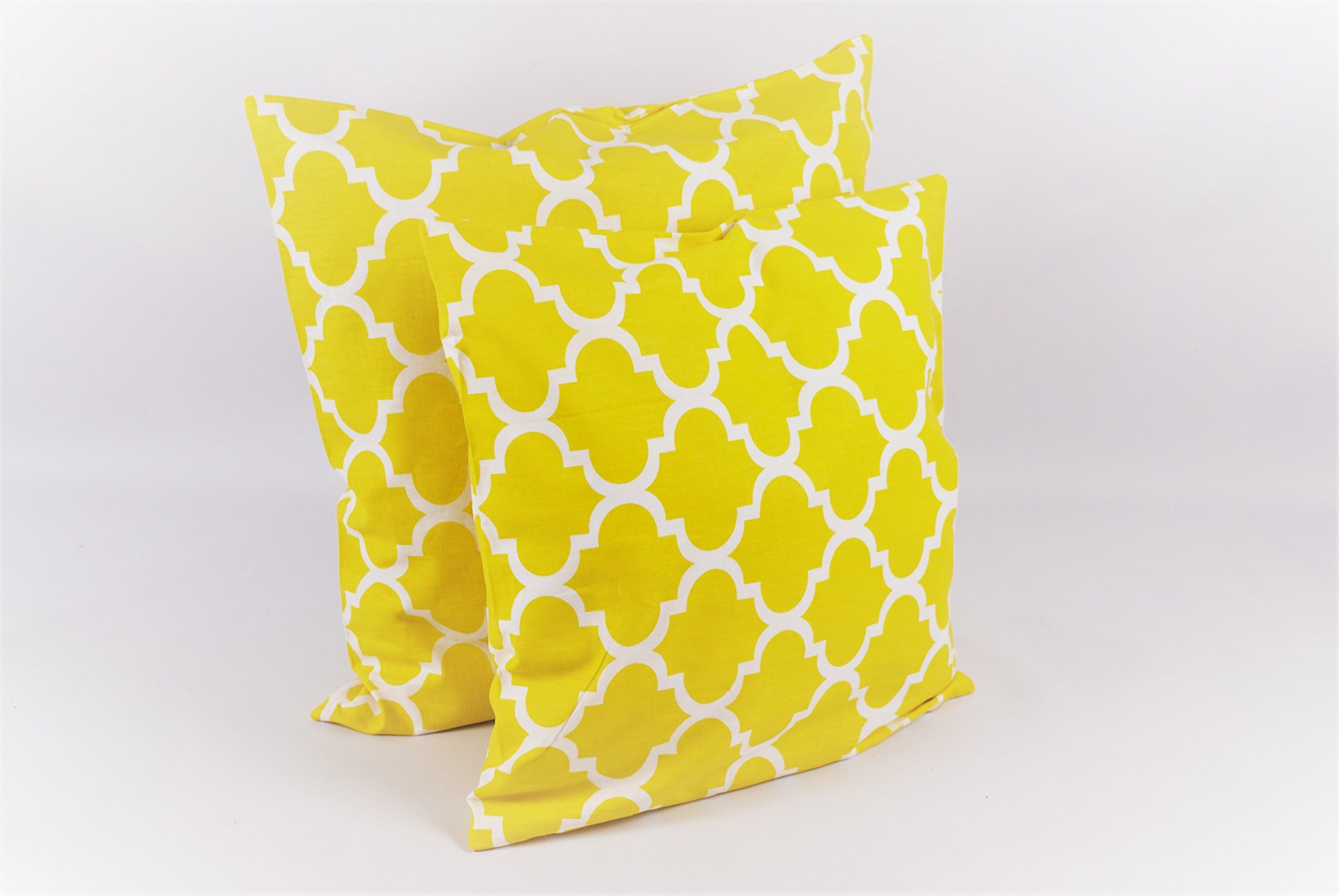 VINLEA 100% Cotton Pillowcase 20 inches x 20 inches Set of 4, Morocco Yellow