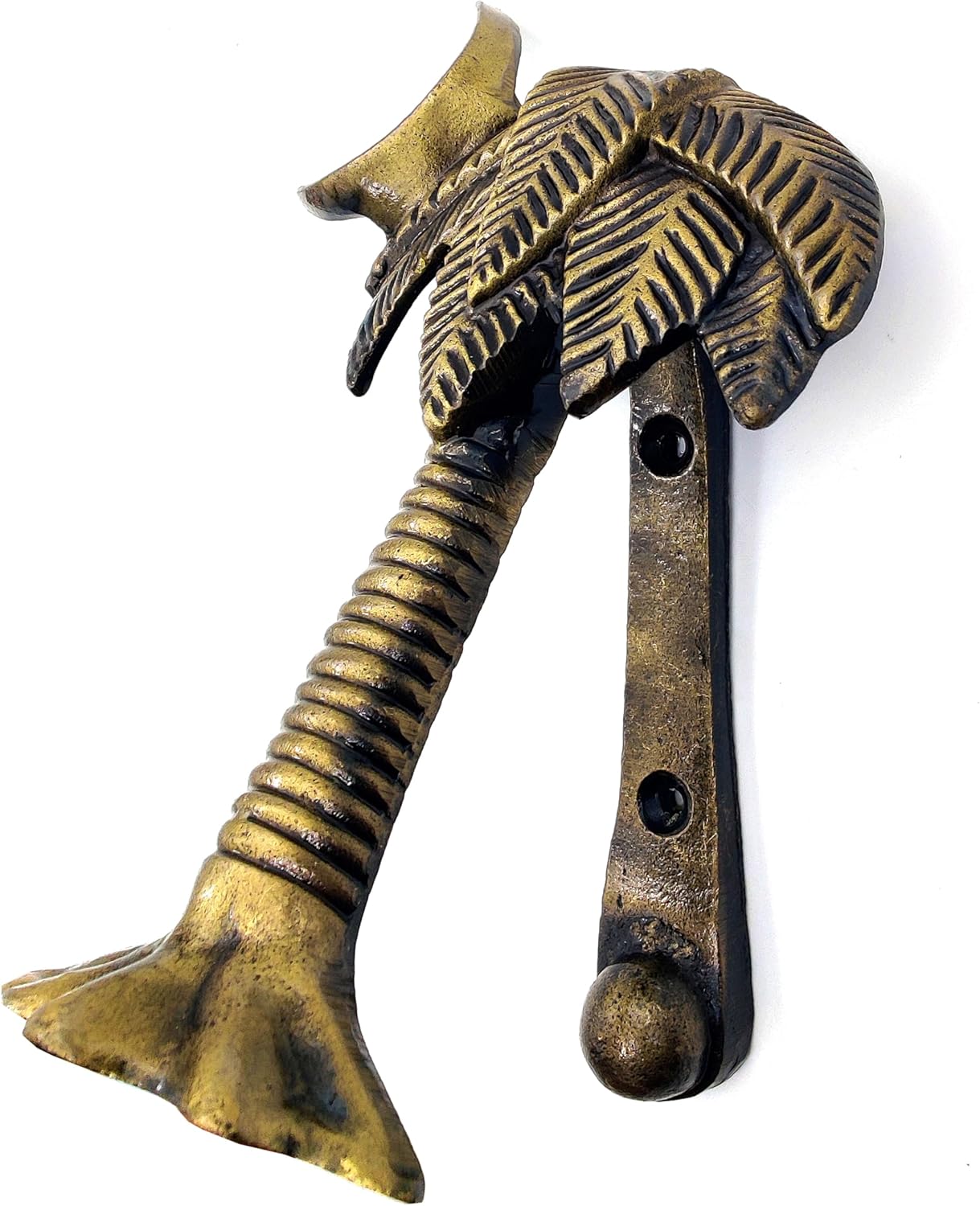 Antique Palm Tree Door Knocker, Bronze Finish cast Iron Handcrafted Door Knocker Decorative Hardware for Doors