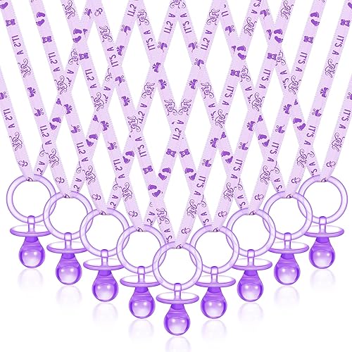 Tigeen 36 piezas de chupetes de acrílico para baby shower, regalos de fiesta, chupetes de plástico para niñas y niños, decoración de fiesta de baby