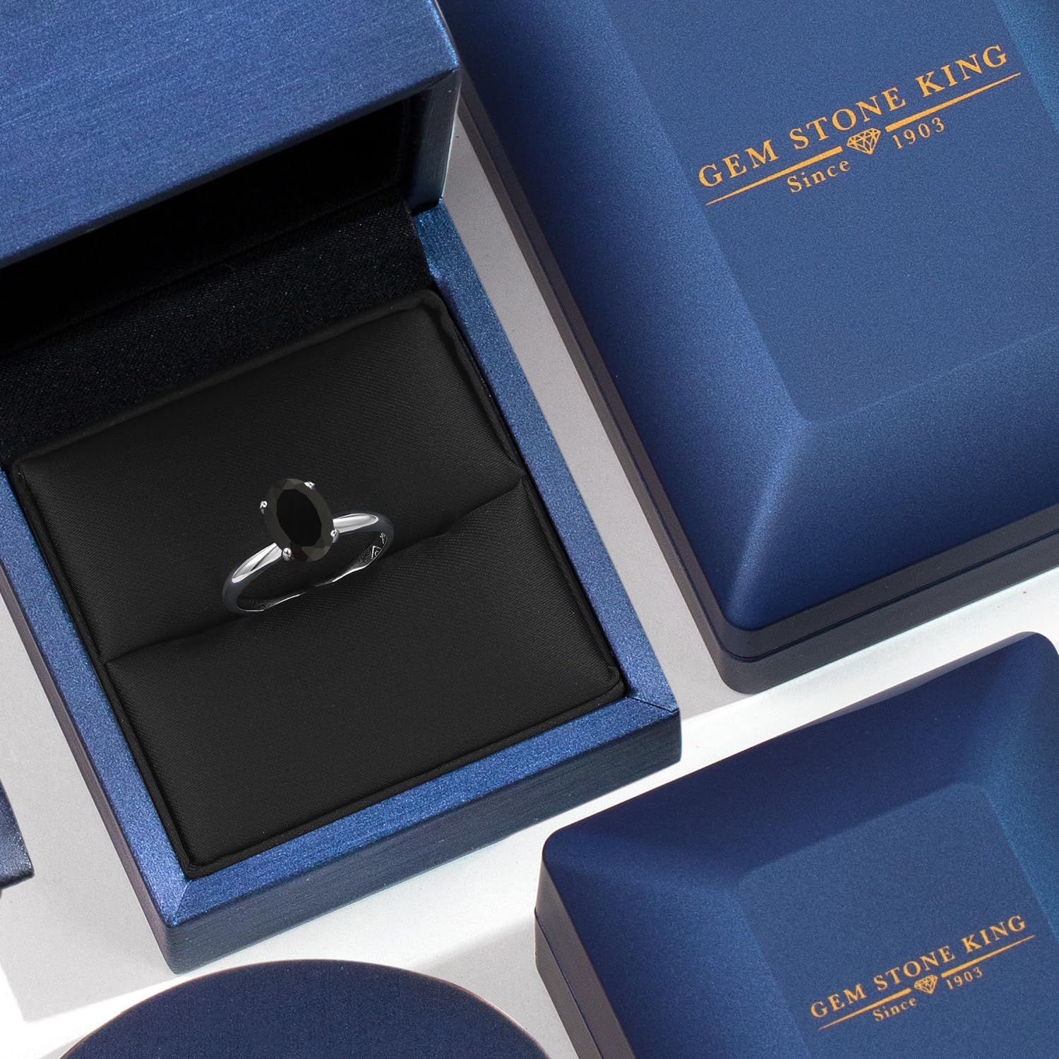 Gem Stone King 14K White Gold Oval 8X6MM Solitaire Engagement Ring | Wedding Engagement Anniversary Promise Gold Ring For Women | Available In Size 5, 6, 7, 8, 9 - Image 5