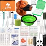 Pet First Aid Kit for Dogs & Cats - Pet Emergency Kit with Pet Comb First Aid Supplies for Home Camping Hiking Traveling Hunting and Sports