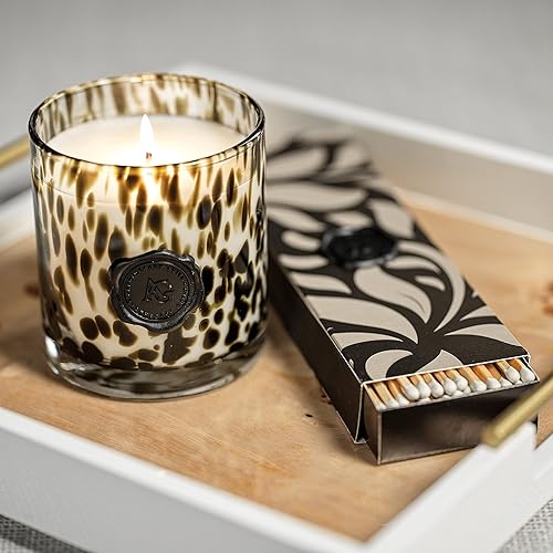 Miniatura 2 de Zodax - Tarro de vela de cristal de ópalo del gremio de boticario en caja de regalo (vetiver de higos negros)