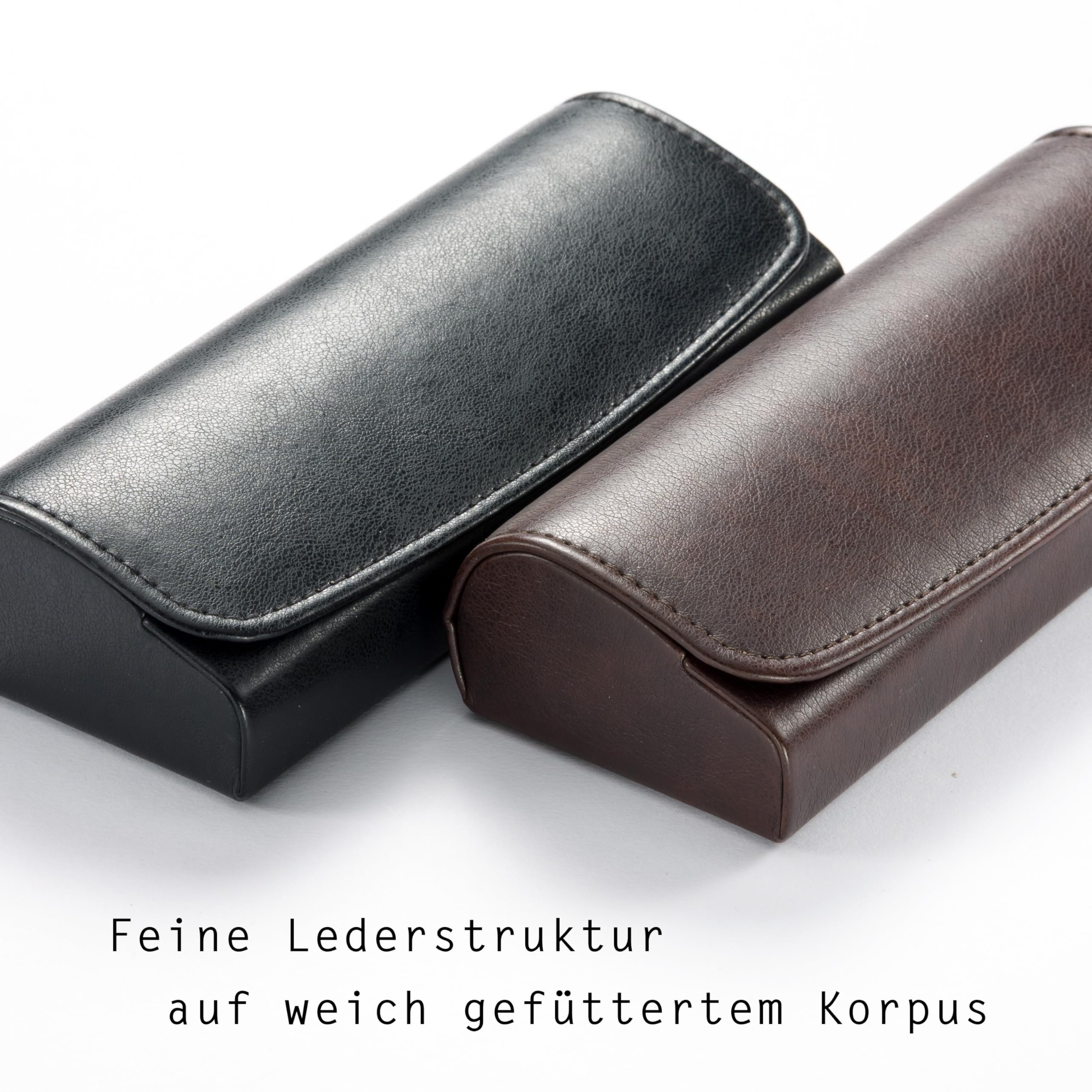 FEFI Etui na okulary Hardcase – ochrona premium dla Twoich okularów – sztuczna skóra o wyglądzie szlachetnej skóry, miękka aksamitna wyściółka wewnętrzna – zamknięcie na magnes, klasyczne i eleganckie
