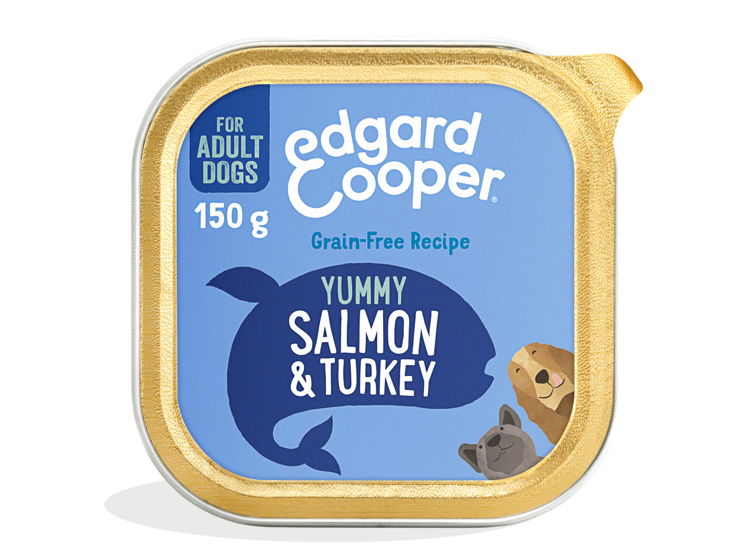 Edgard & Cooper Grain Free Wet Adult Dog Food - Fresh Meat, MSC Fish & Nutritious Offal, Natural Ingredients - Salmon & Turkey, ‎150 g