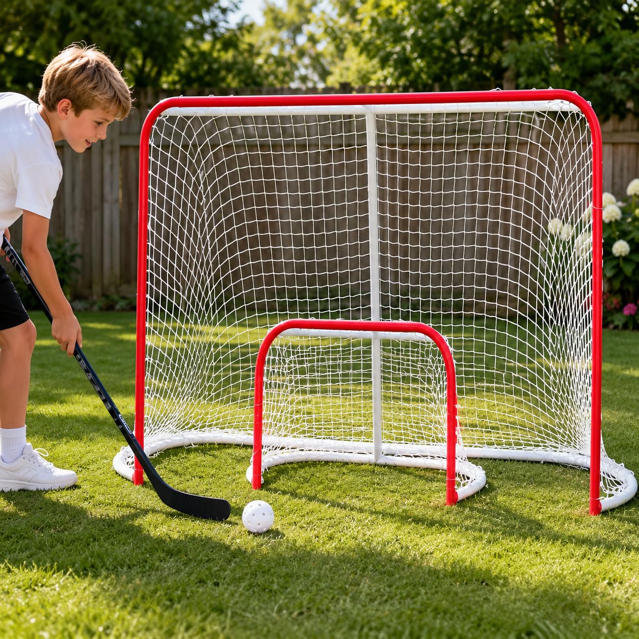 Portería Hockey sobre Hielo Metal para Niños y Jóvenes - para | para Exteriores