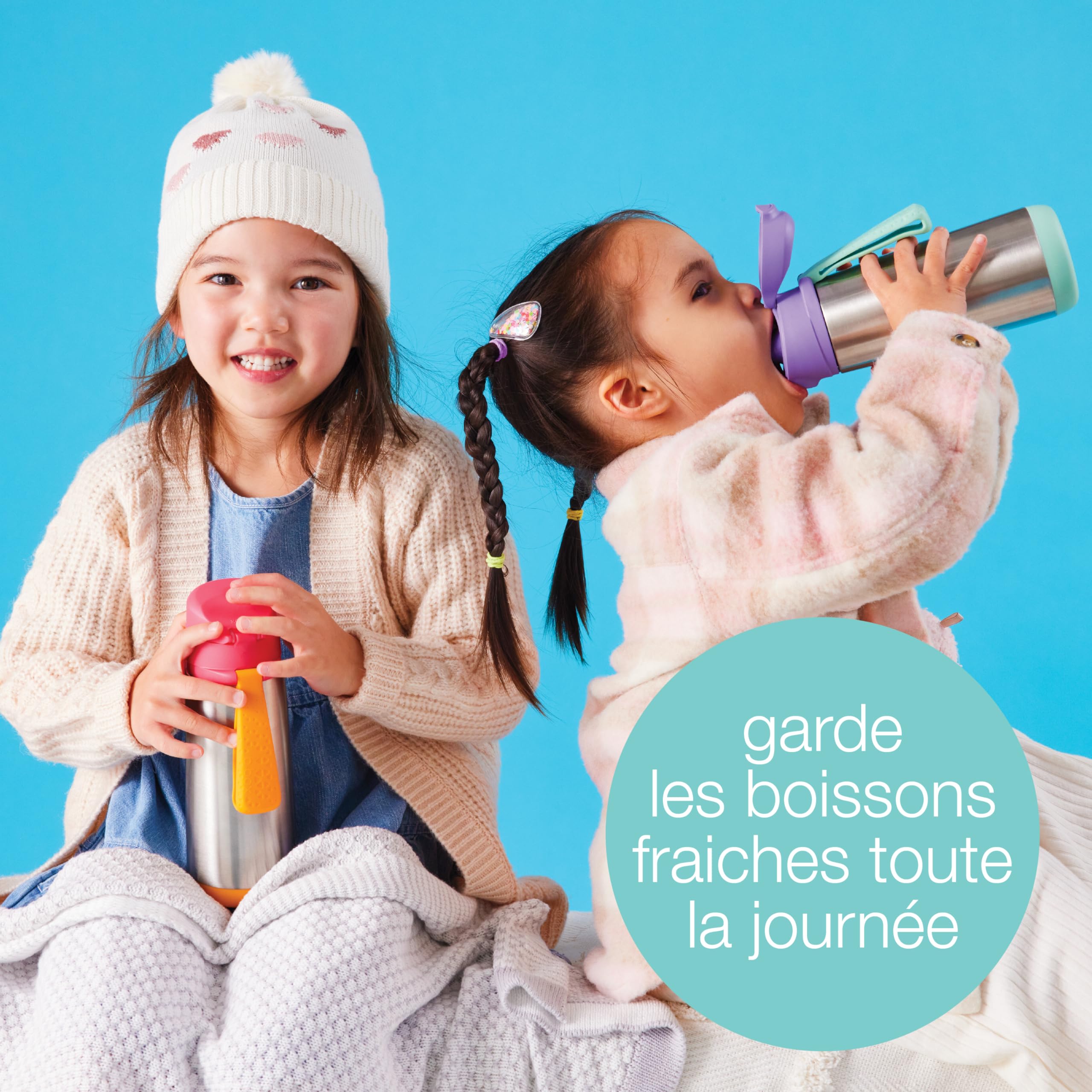 b.box Gourde Sport Isotherme à Bec | Inclinez la Bouteille et Sirotez votre Boisson | Conserve les Boissons Froides jusqu'à 15 Heures, Chaudes jusqu'à 8 Heures | 500 ml