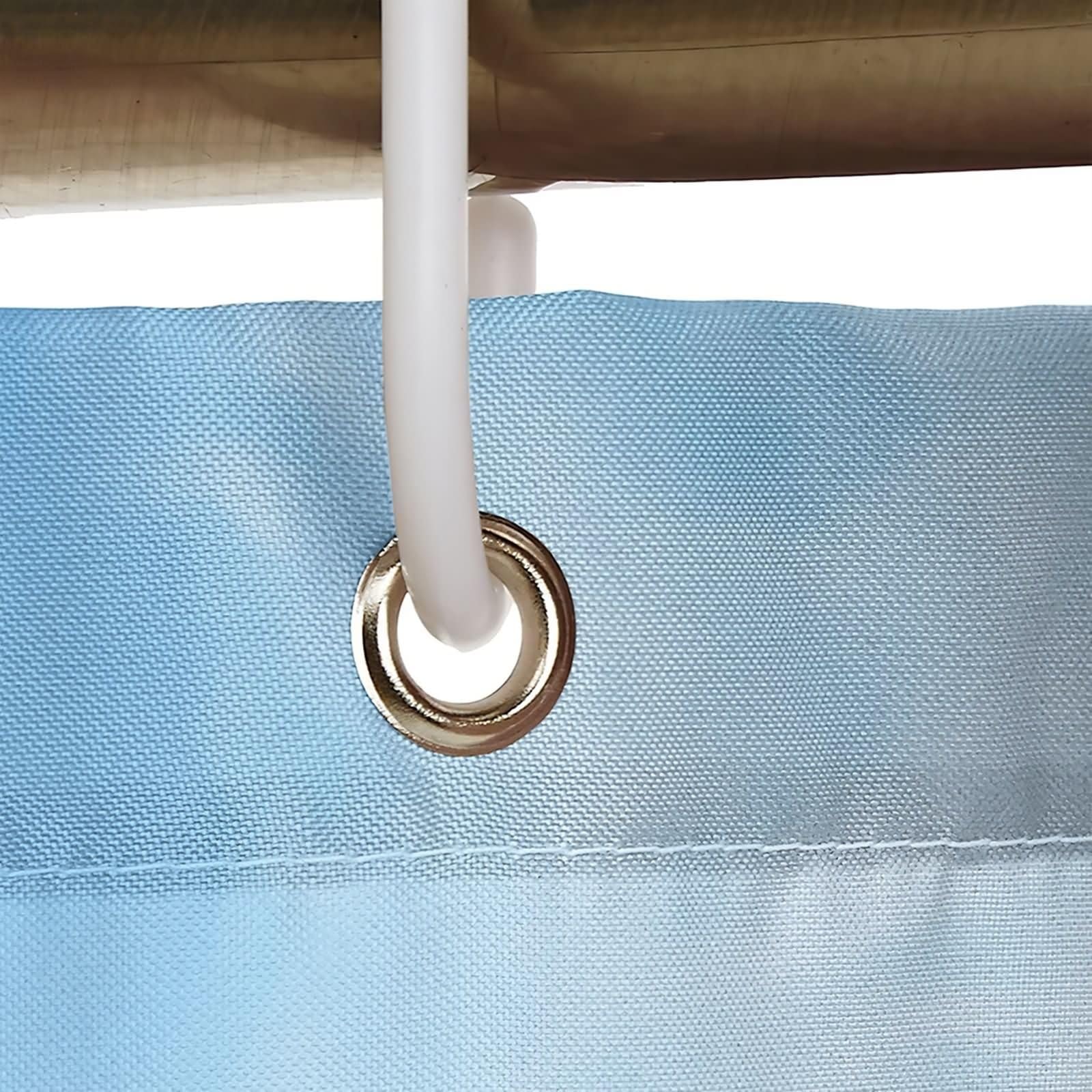Duschvorhang 180X200, Duschvorhang Textil Waschbar Hellblau Hoch Hinausragende Gebäude Haushaltsduschvorhang
