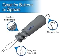 Vista 5 de RMS Gancho de botón con tirador de cierre - Dispositivo de ayuda para botones con agarre cómodo y amplio, ayuda para abotonar camisas y abrigos