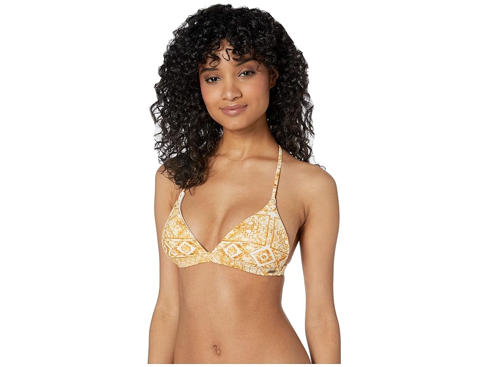 

Roxy Print Strappy Love Reversible Fixed Triangle Bikini Top (Inca Gold Desert Tile) Women's Swimwear