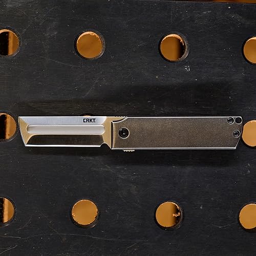 Miniatura 6 de CRKT MinimalX Everyday Carry Cuchillo plegable estilo navaja con hoja de acero 12C27, mango de acero inoxidable, 5915