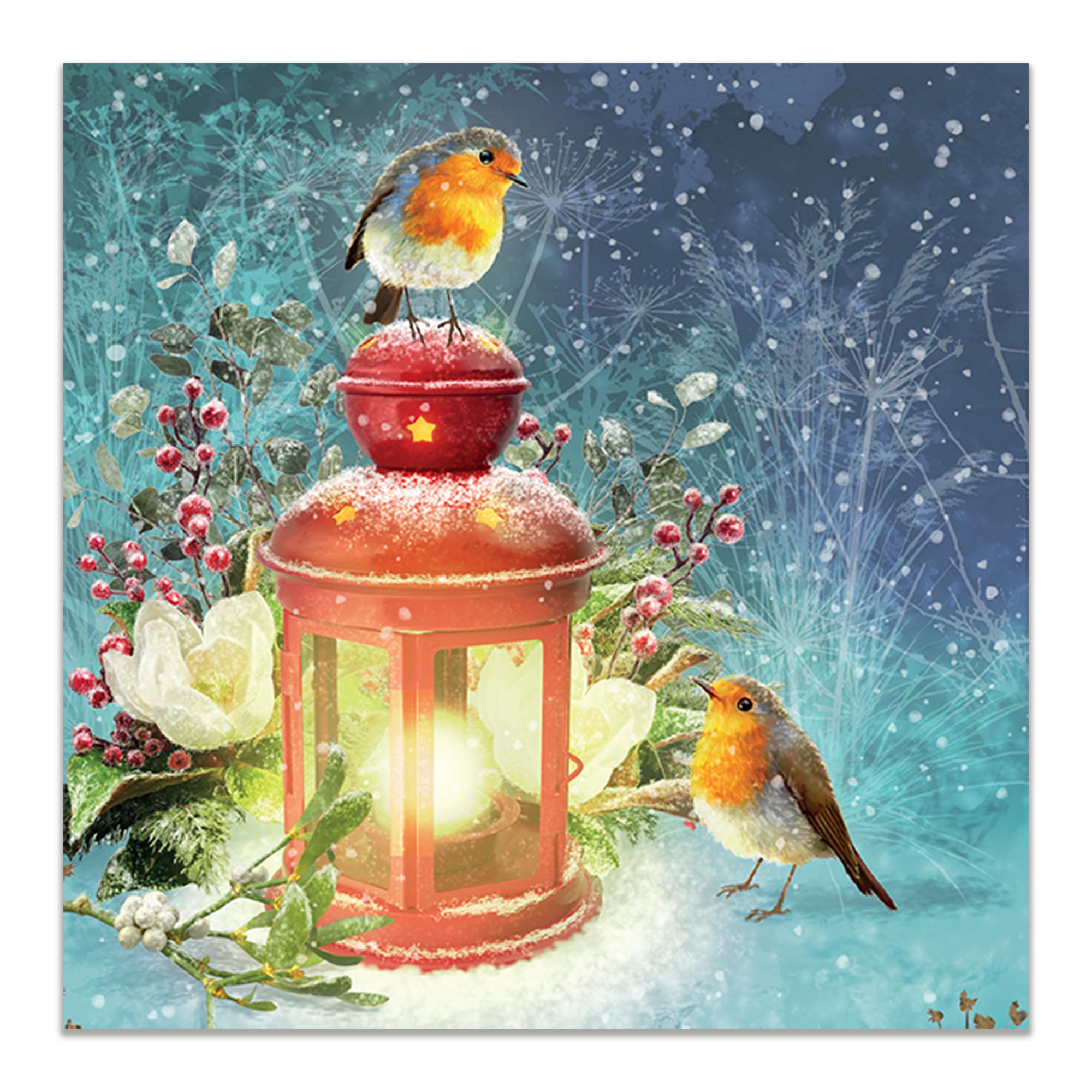 Noel Tatt Charity Christmas Cards Pack of 10 Hedgehog & Robin Winter Scenes