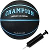 Balón de baloncesto Champion Downtown - cubierta de goma duradera con canales profundos para mejor control, cámara de butilo anti-estallido, incluye bomba de balón, para juego en interiores/exteriores 1