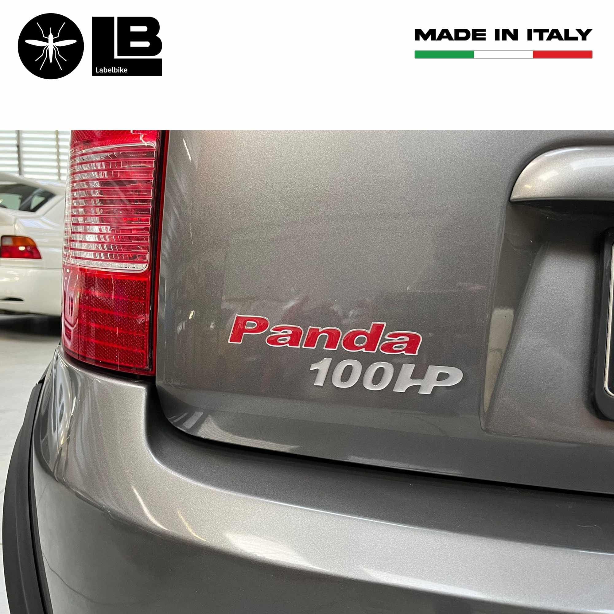 labelbike - Adesivo 3D Scritta Panda 100HP Auto Emblema in Resina compatibile con Fiat Panda
