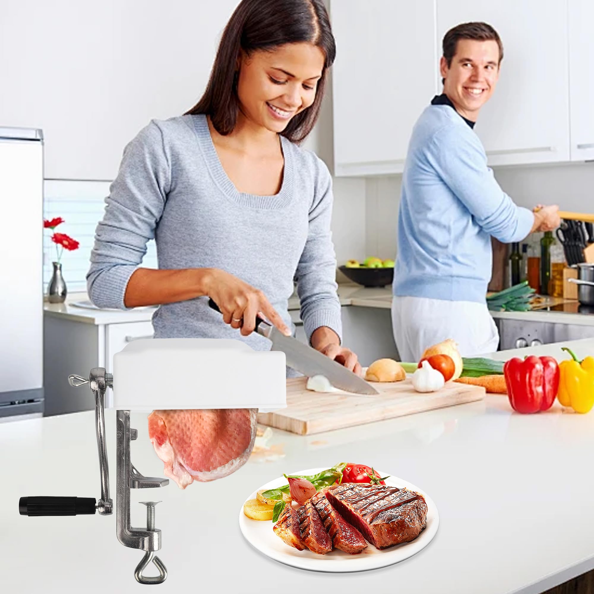 Handelsübliche manuelle Fleischklopfer, robuster Fleischwürfel, schnell und einfach für Rindfleisch, Huhn, Steak, Flachwerkzeug, Aluminiumlegierung, zum Anklemmen, Rollwürfel, Werkzeug,