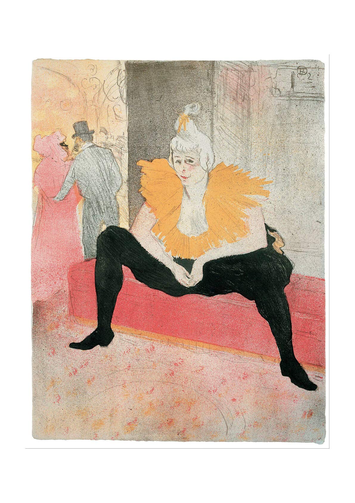 Henri Toulouse Lautrec La Clownesse Assise décoration murale salon grand tableau avec cadre