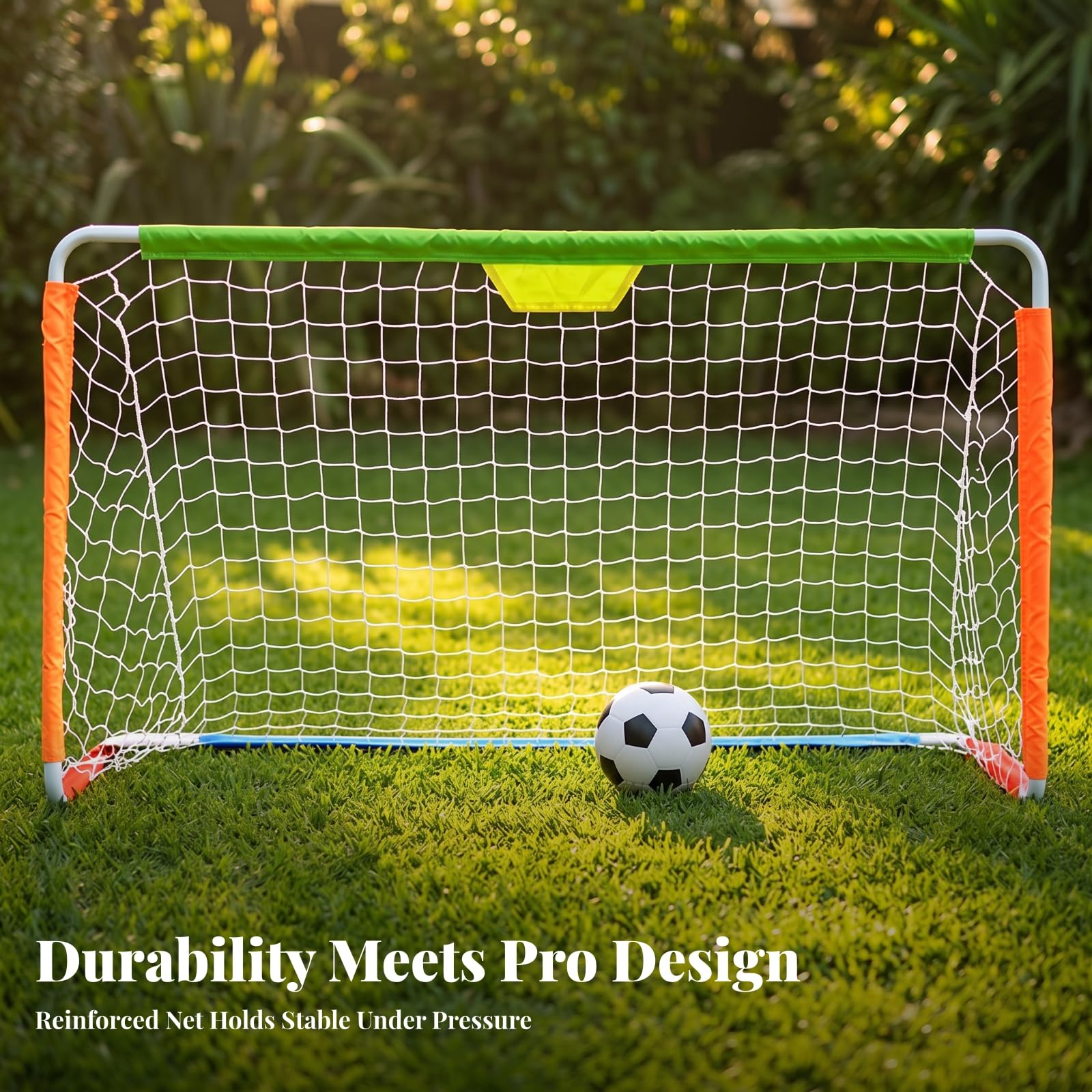 Mini Porta da Calcio Rinforzato | Telaio in Metallo metallico, Portatile, Kit Porta da Calcio, per Giardino, Ragazzi