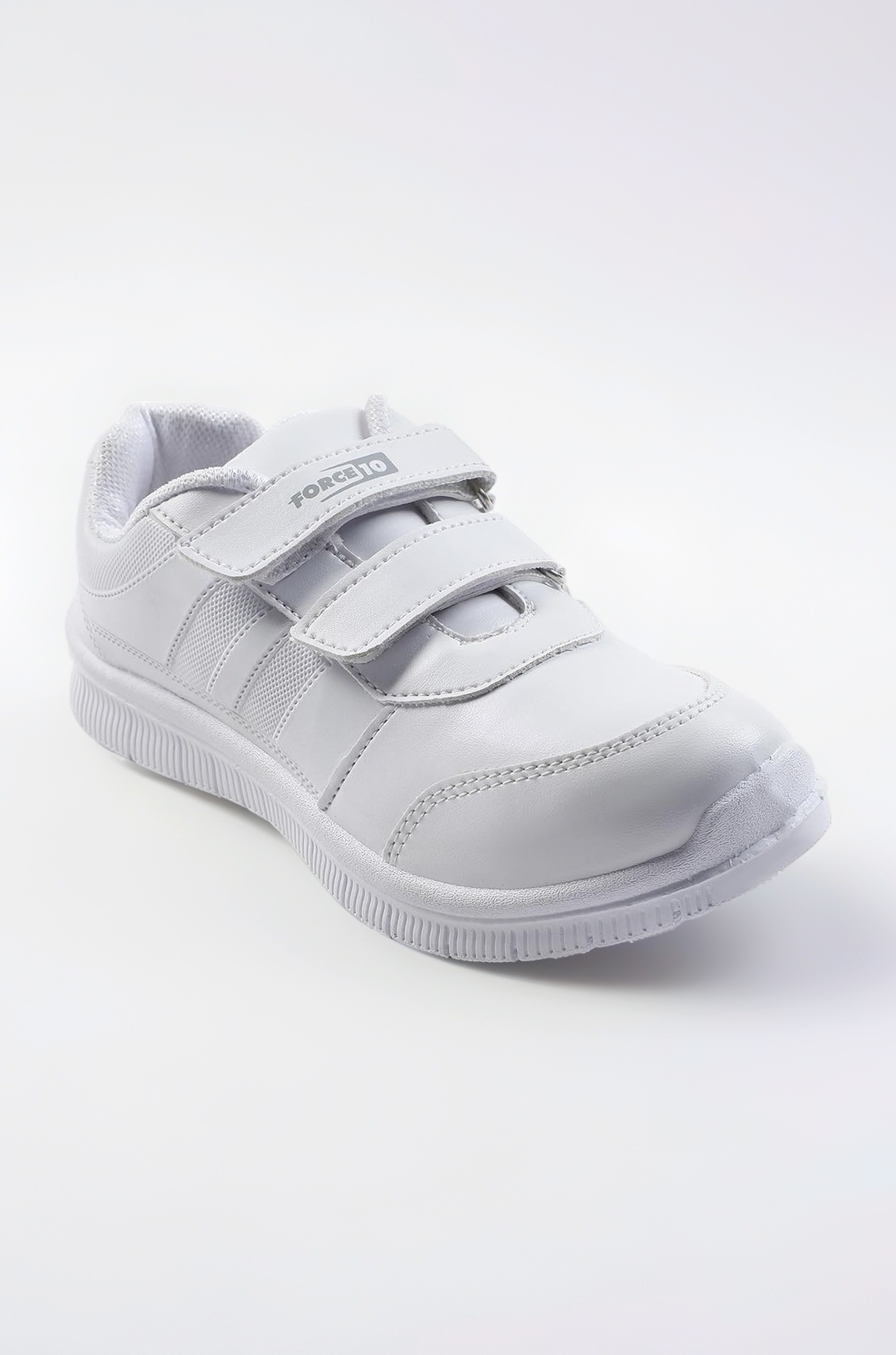 Force 10 Gola-SCHV School Shoes for Kids Boys & Girls - Black & White | Comfortable School Shoes | Lightweight & Durable | Easy Slip-On & Velcro Closure | All Day Comfort, Anti-Slip Grip